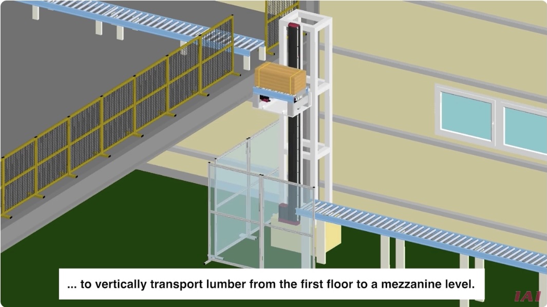 Ultra-Large Slider Series EC-S18(X)LFR (Vertical Payload: 120kg) adopted for Lumber Vertical Lift – ELECYLINDER®️